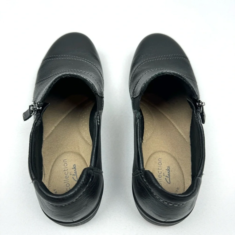 Clarks Cora Giny Textured Leather Cushioned Loafer